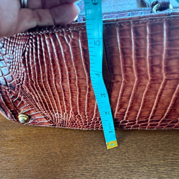 Brahmin Large Asher Tote/Shoulder Bag In Pecan Melbourne Croc Embossed Leather - Picture 13 of 16